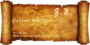 Zoller Márta névjegykártya