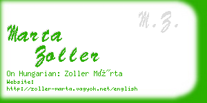 marta zoller business card